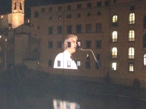 Pic 4  CAPTION  Andrea Bocelli  performing  is projected  on to a wall