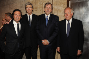 CEO of Fendi, Pietro Beccari; LVMH vice president, Pierre Godé; French Ambassador Alain Le Roy and Nicola Bulgari
